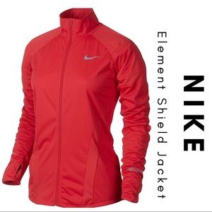 ➕ Nike Element Shield Running Jacket Full Zip Red